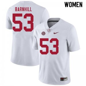 NCAA Women's Alabama Crimson Tide #53 Matthew Barnhill Stitched College 2020 Nike Authentic White Football Jersey ZA17F36YF